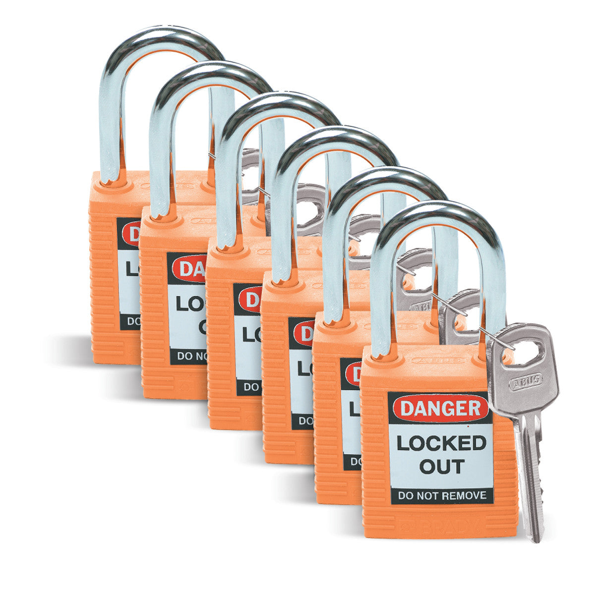 38 mm, security locks, orange (6 pieces/pack)