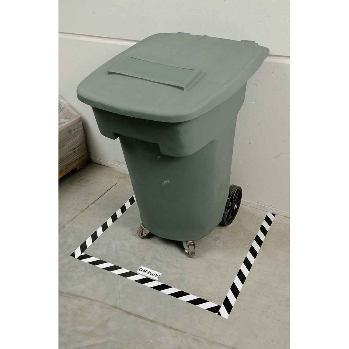Bodenmarkierung - 50,8mm Schwarze und Weisse Toughstripe Polyester