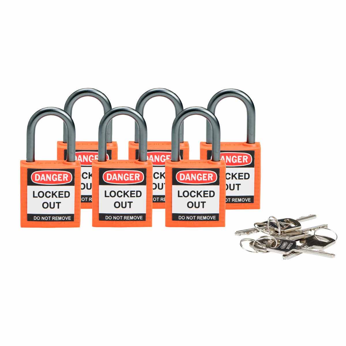 Kompakte Brady Sicherheitsschlösser mit einem Bügel von 25 mm - Keyed Different