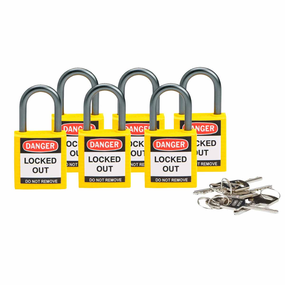 Compact Brady security locks with a 25 mm shackle - Keyed Different