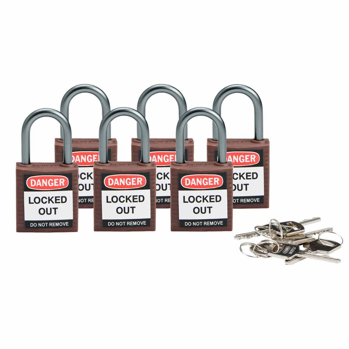 Kompakte Brady Sicherheitsschlösser mit einem Bügel von 25 mm - Keyed Different