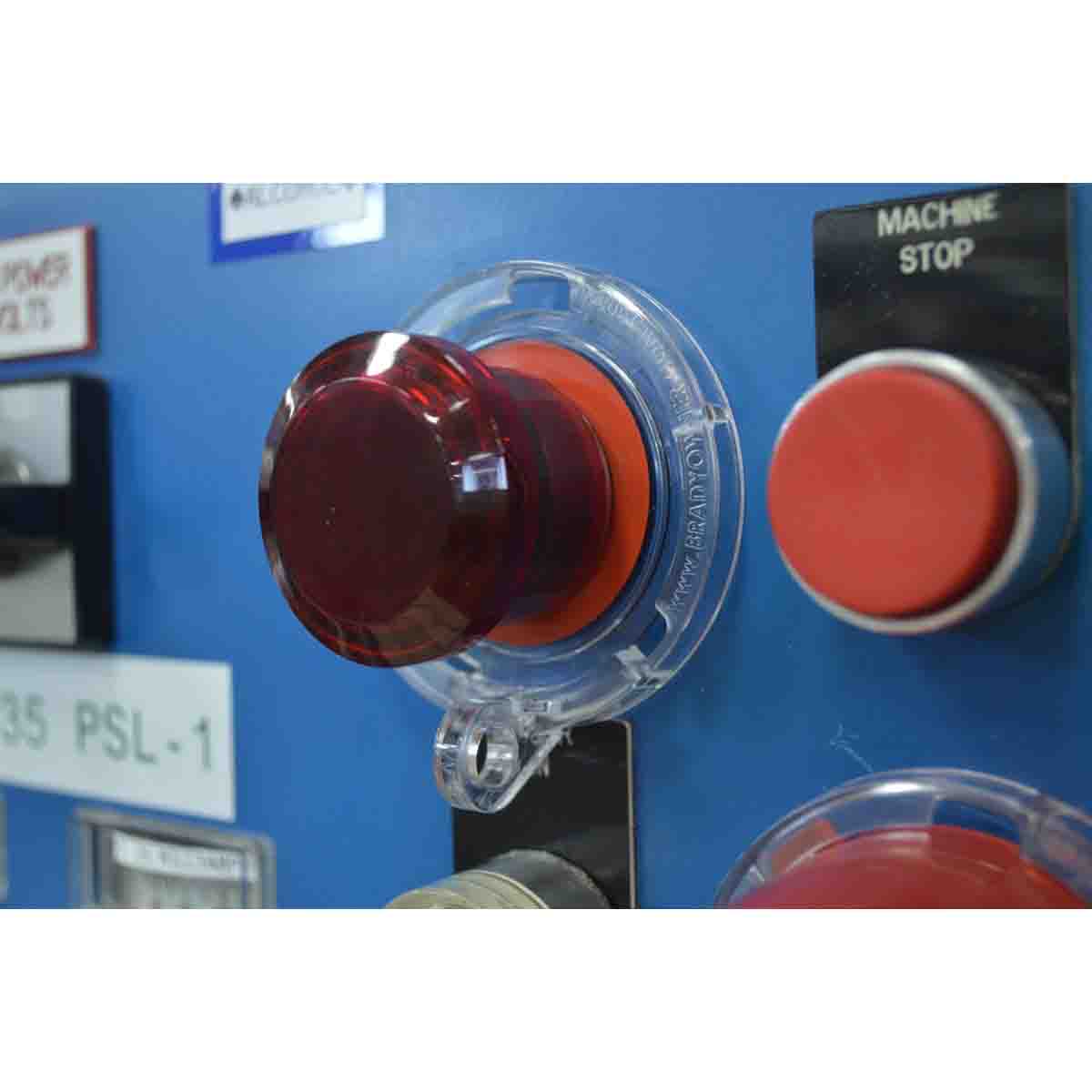 Lockout-Vorrichtung für Drucktasten (16 mm), Transparent, mit langer Abdeckung