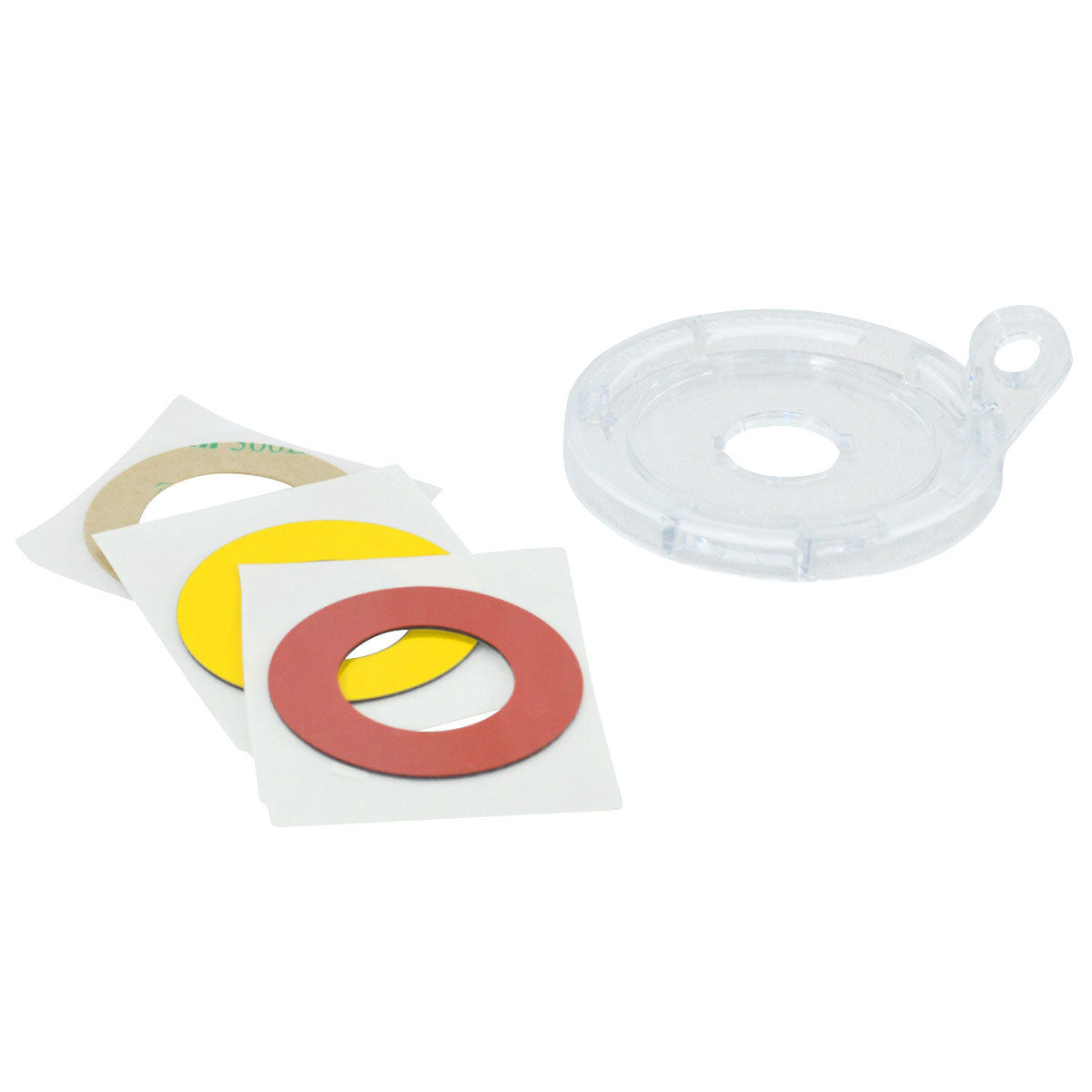 Base pour couvercles de sécurité pour boutons-poussoirs et interrupteurs d'arrêt d'urgence (16 mm), petite, 5 pièces.