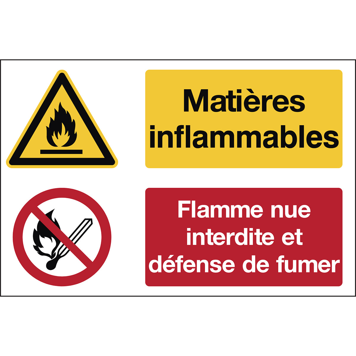 Warnung; Brandgefahr/feuergefährliche Stoffe, Rauchen verboten – ISO 7010