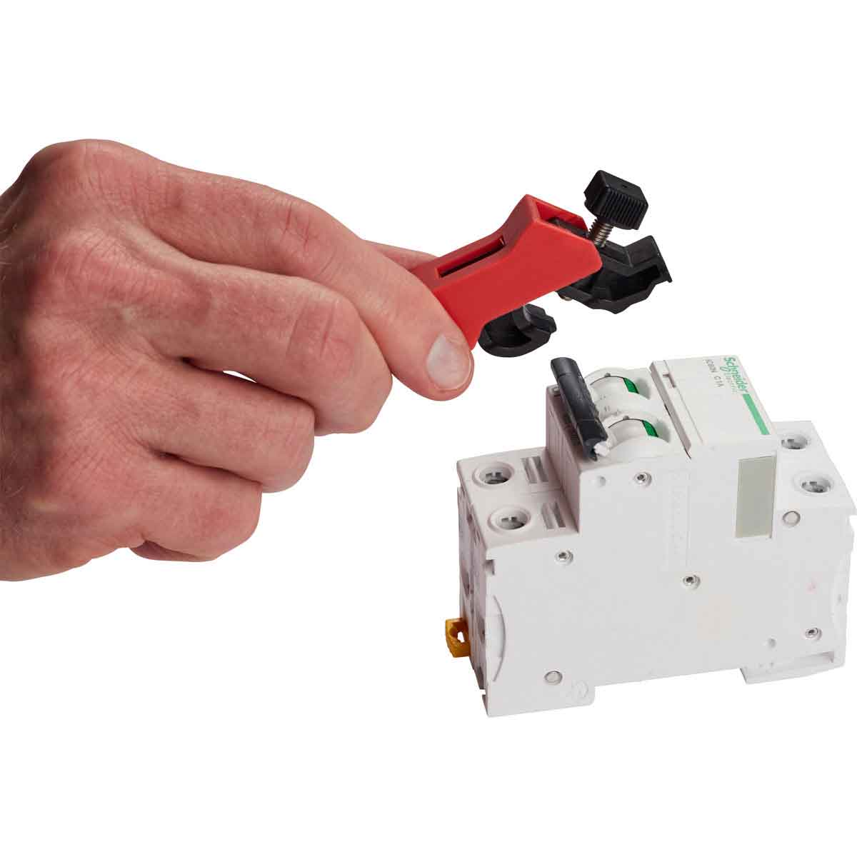 Universal mini lock for circuit breakers