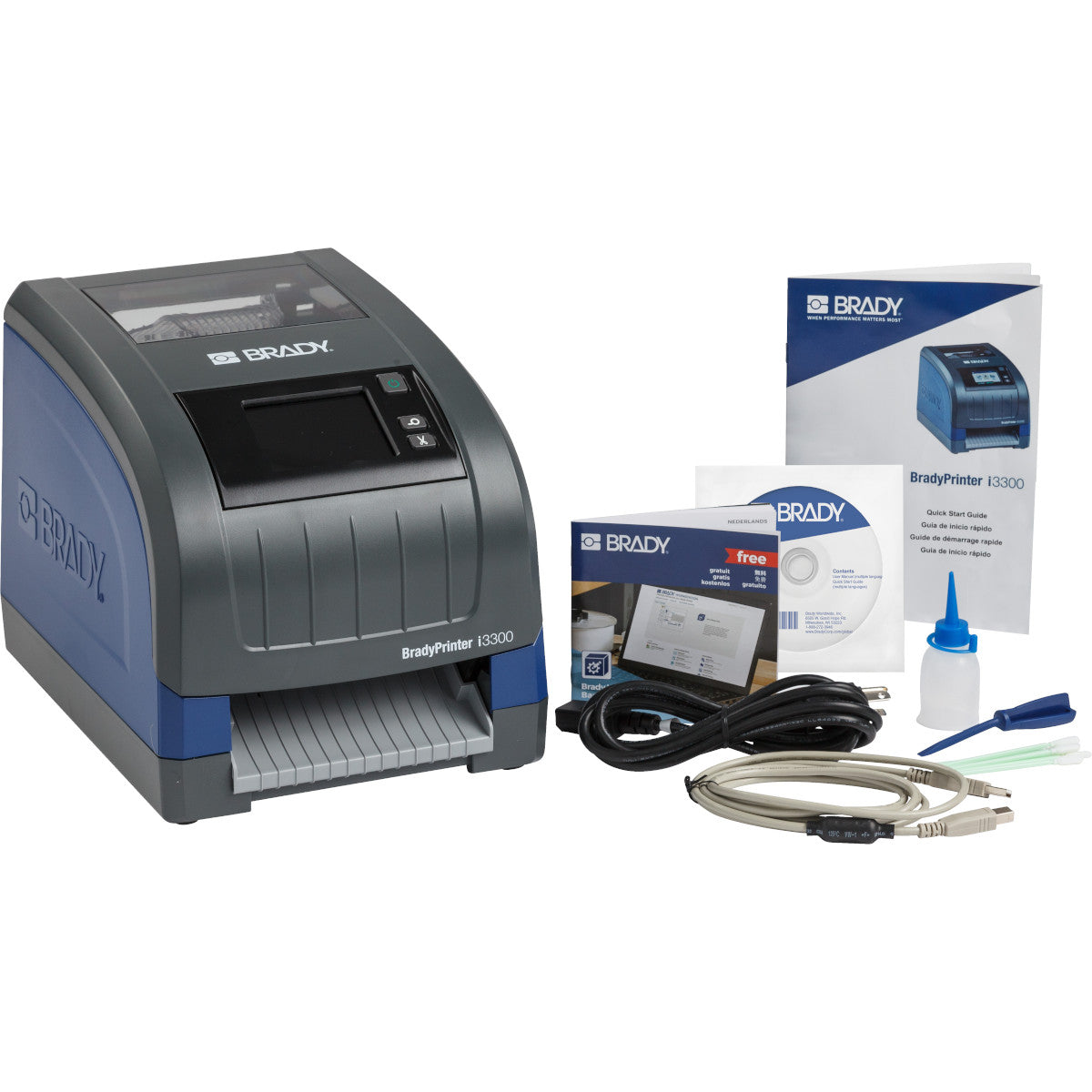 i3300 Etikettendrucker für die Industrie EU mit WLAN, Barcode-Lesegerät und Brady Workstation-Suite „Scannen und Drucken“