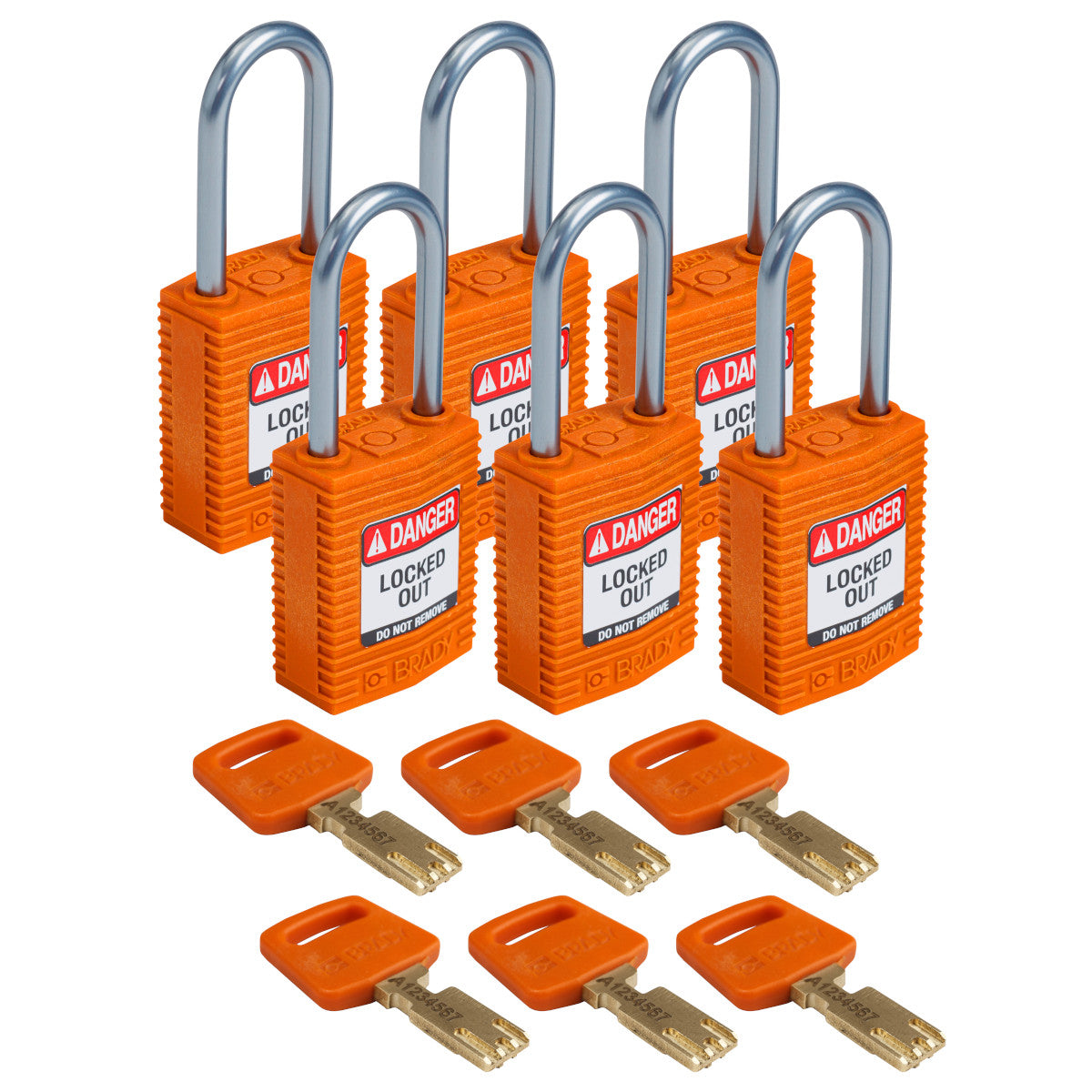 Cadenas compacts en nylon SafeKey avec anse en aluminium pour applications de verrouillage