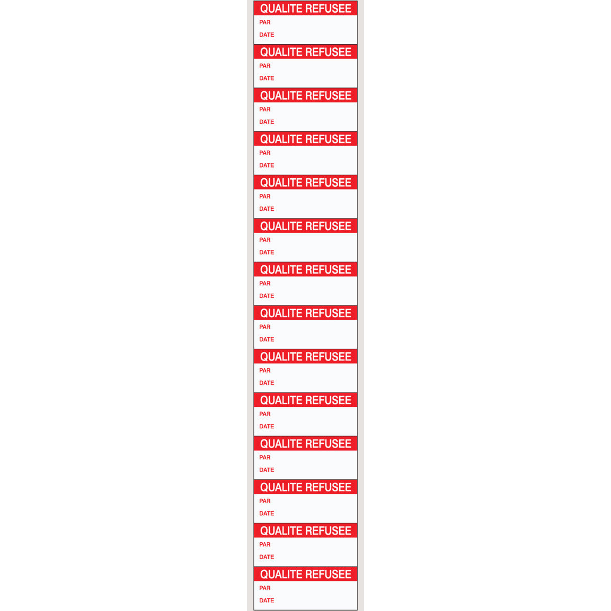 Etiquettes à compléter - Contrôle qualité (produit francophone)