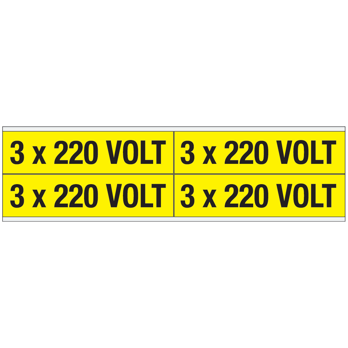 Warnschilder für die Spannungskennzeichnung - 3 x 220 VOLT