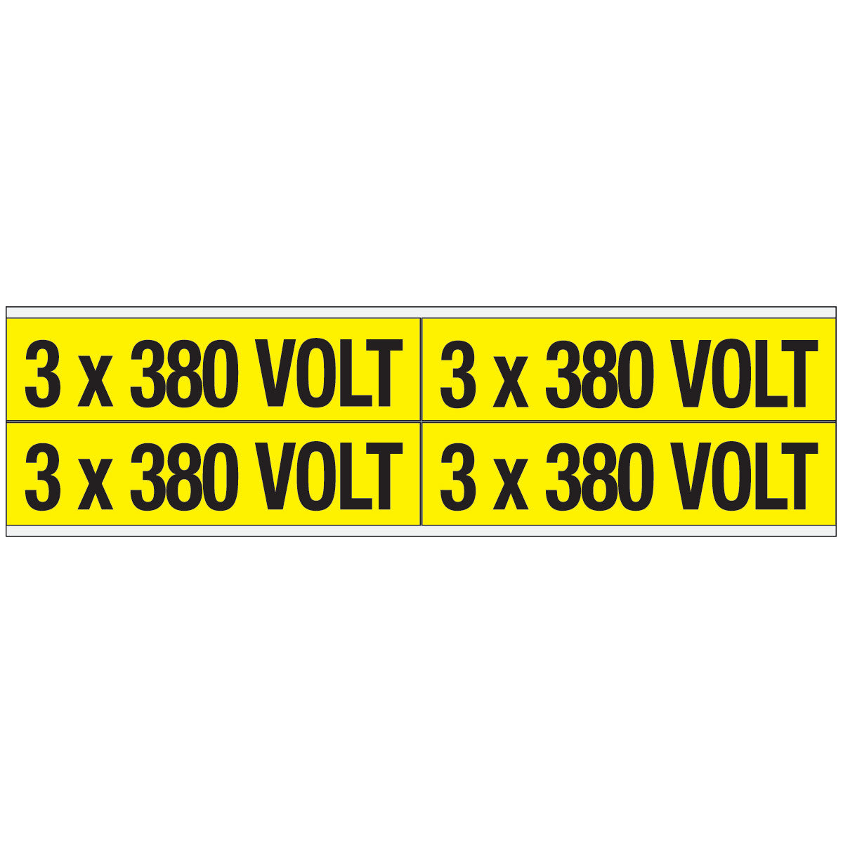 Warnschilder für die Spannungskennzeichnung - 3 x 380 VOLT
