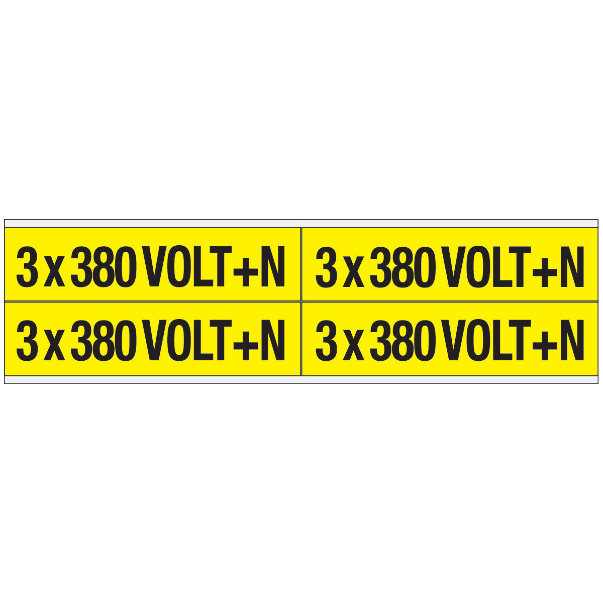 Warnschilder für die Spannungskennzeichnung - 3 x 380 VOLT+N