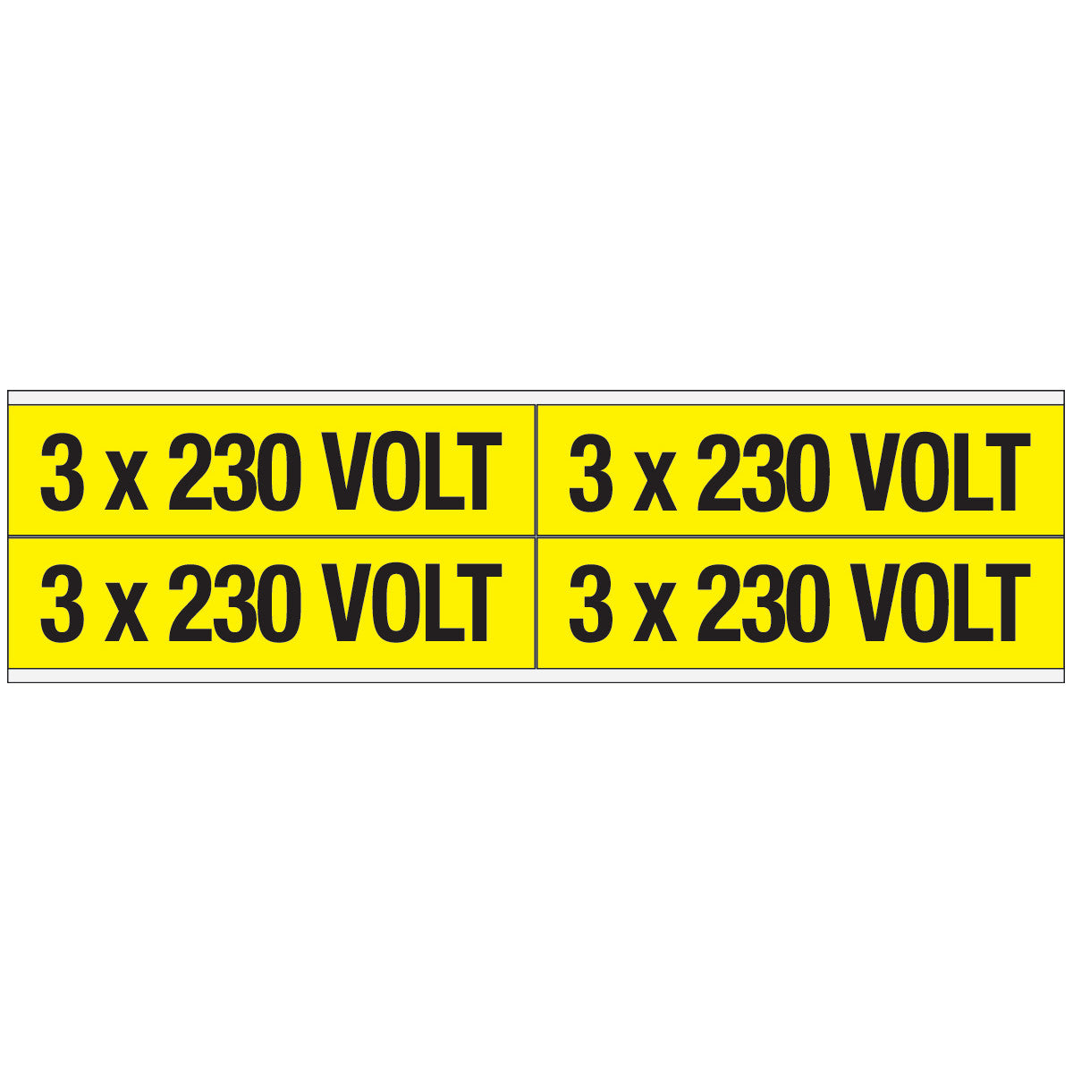 Warnschilder für die Spannungskennzeichnung - 3 x 230 VOLT