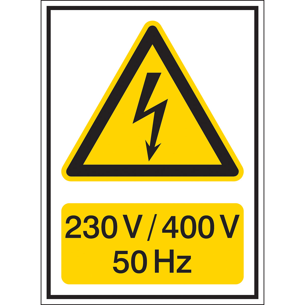 Warnschilder für die Spannungskennzeichnung