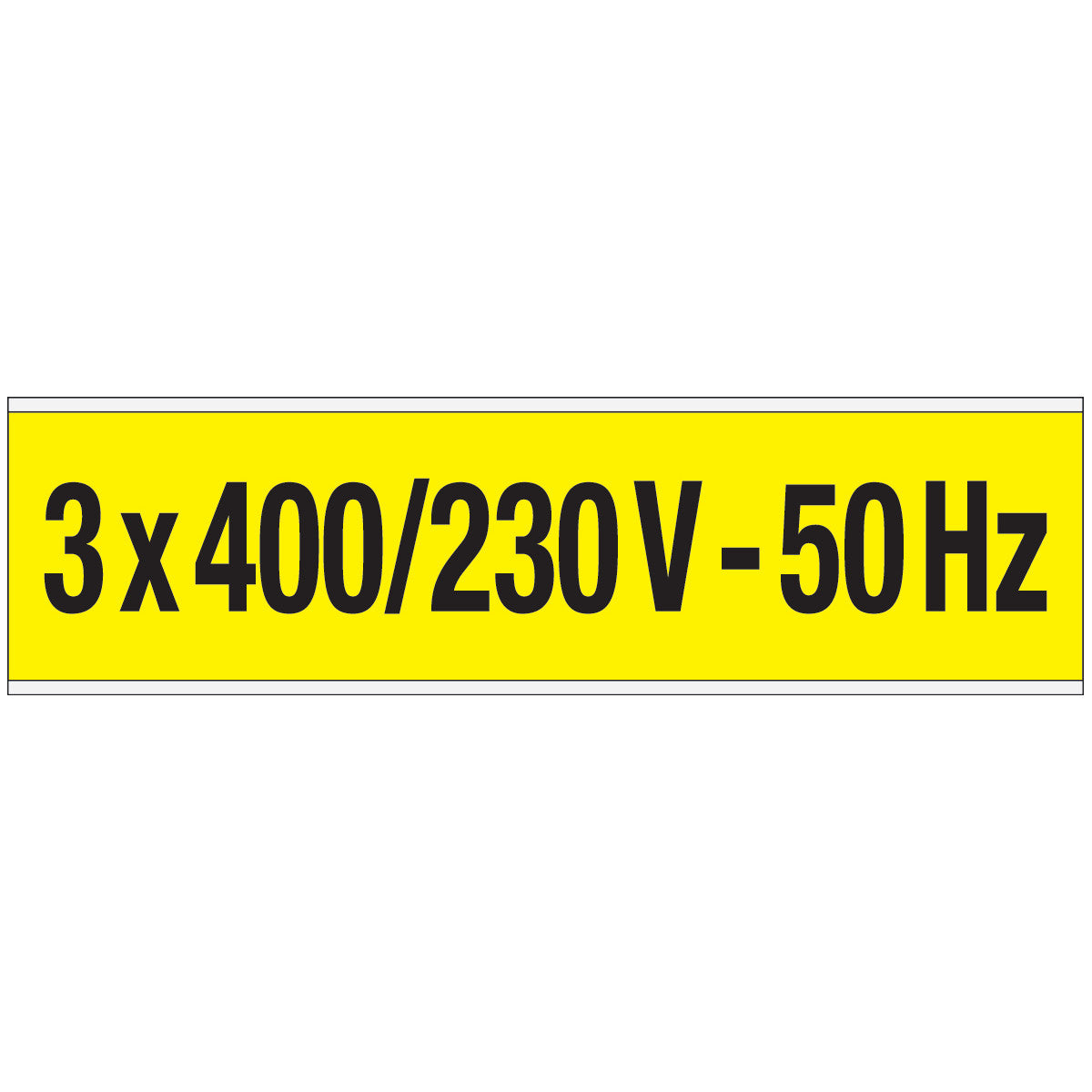 Warnschilder für die Spannungskennzeichnung - 3 x 400/230 V-50 Hz