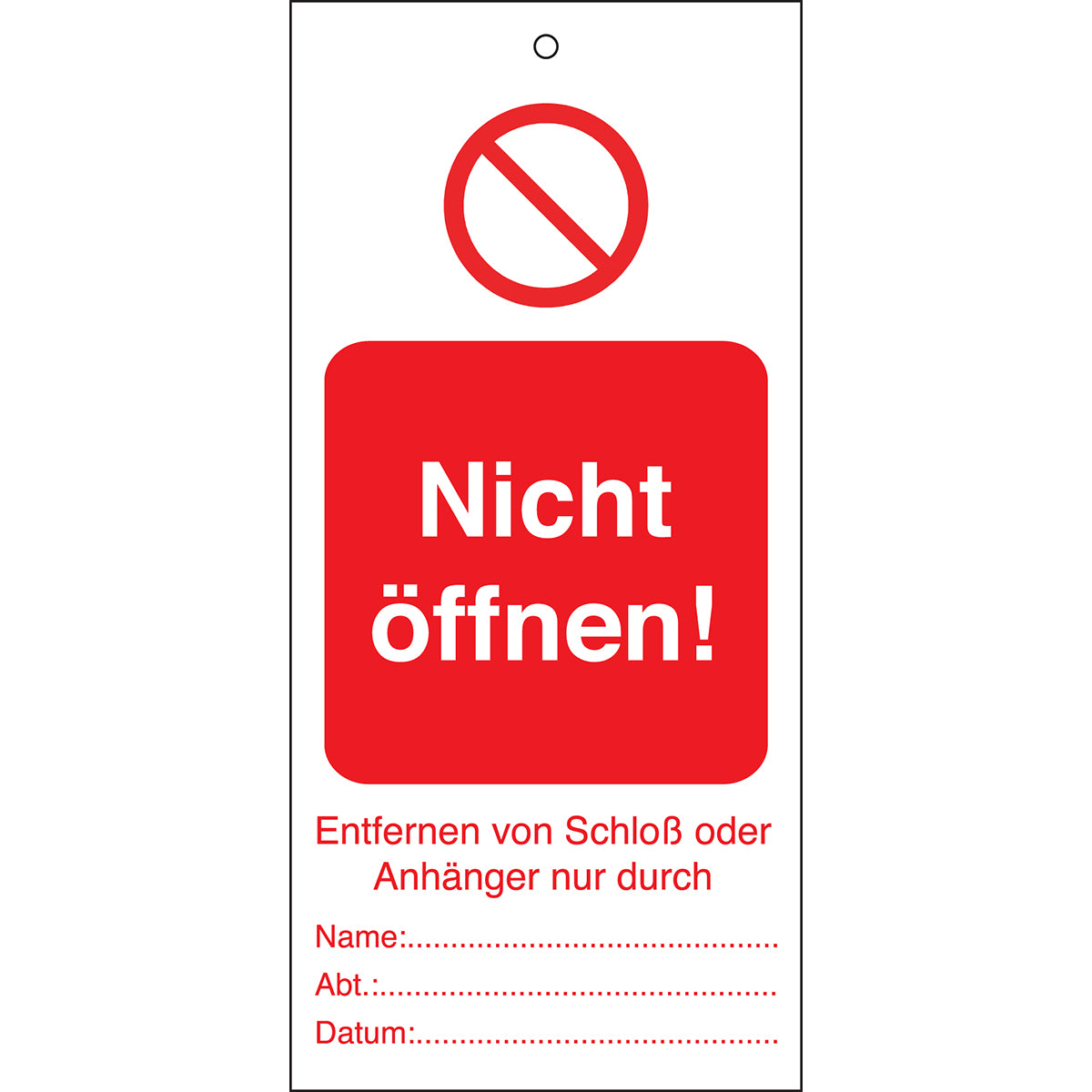 Tagout: Tags for warning notices