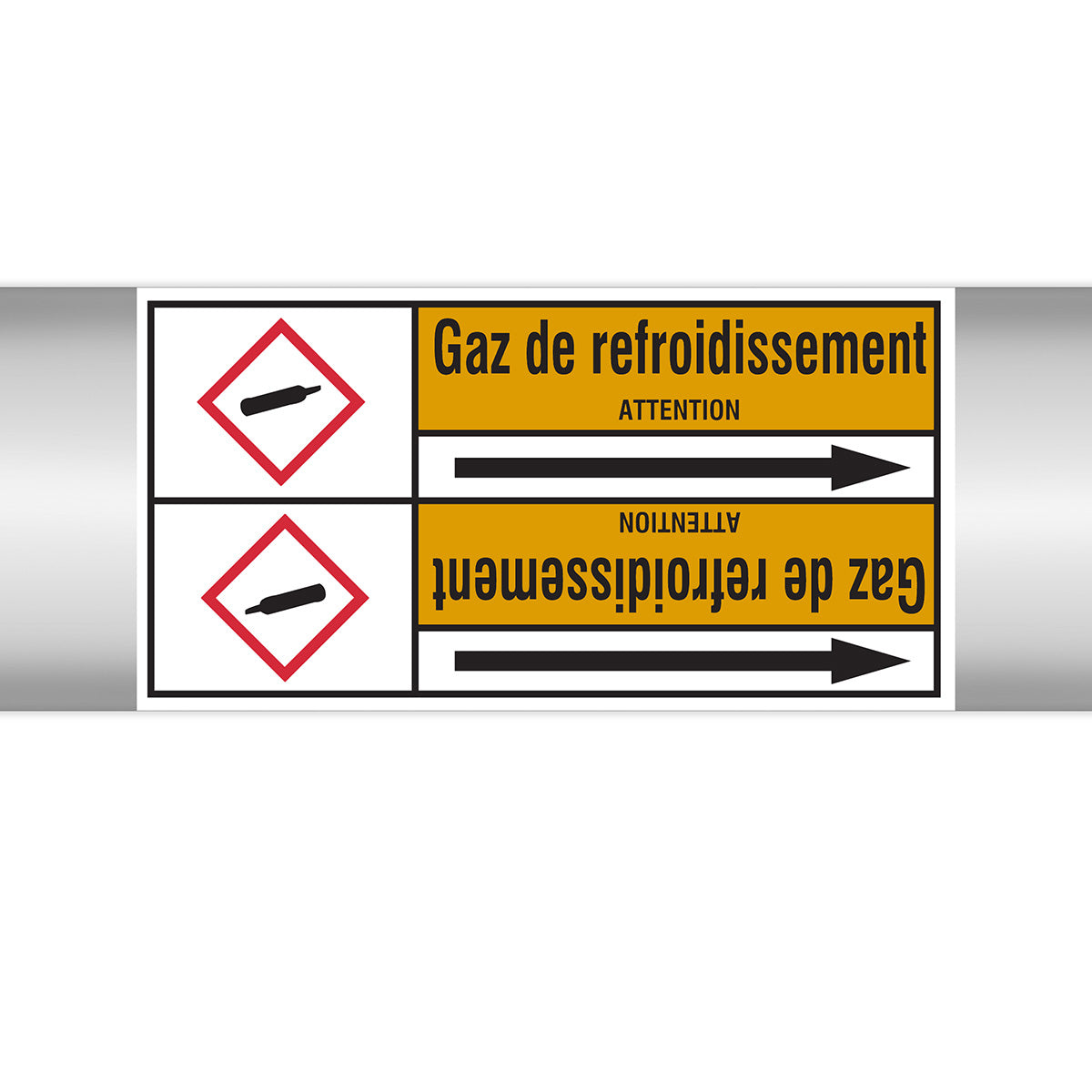 Marqueurs en rouleau continu, avec pictogrammes - Gaz de refroidissement (produit francophone)