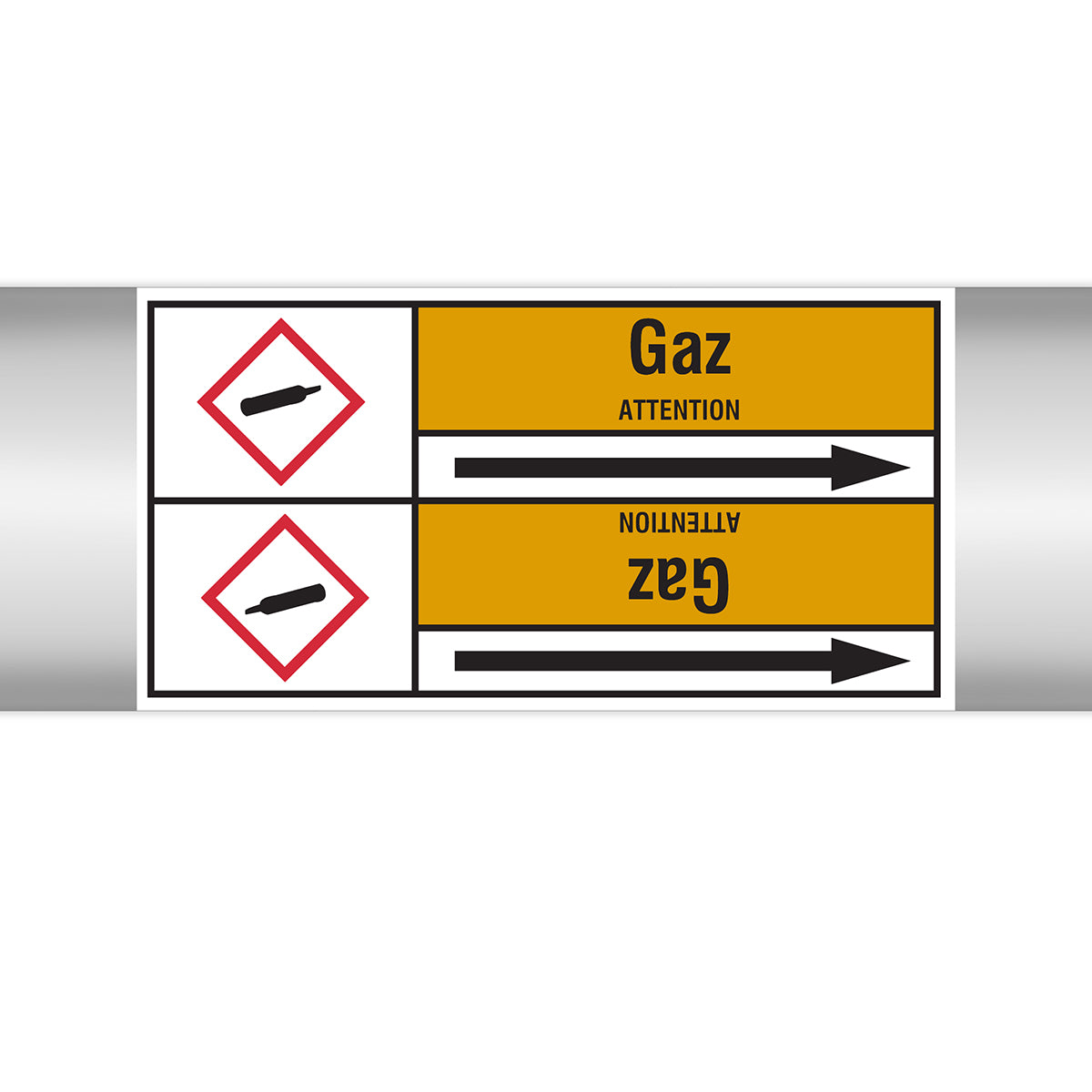 Marqueurs en rouleau continu, avec pictogrammes - Gaz (produit francophone)