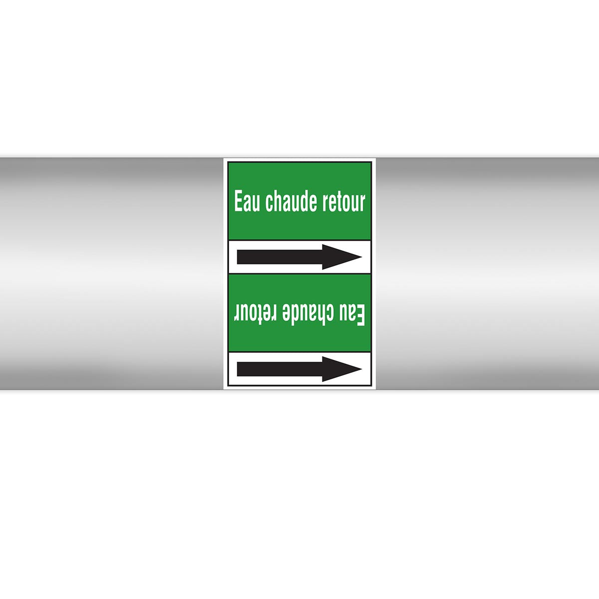 Marqueurs en rouleau continu, sans pictogramme - Eau chaude retour (produit francophone)