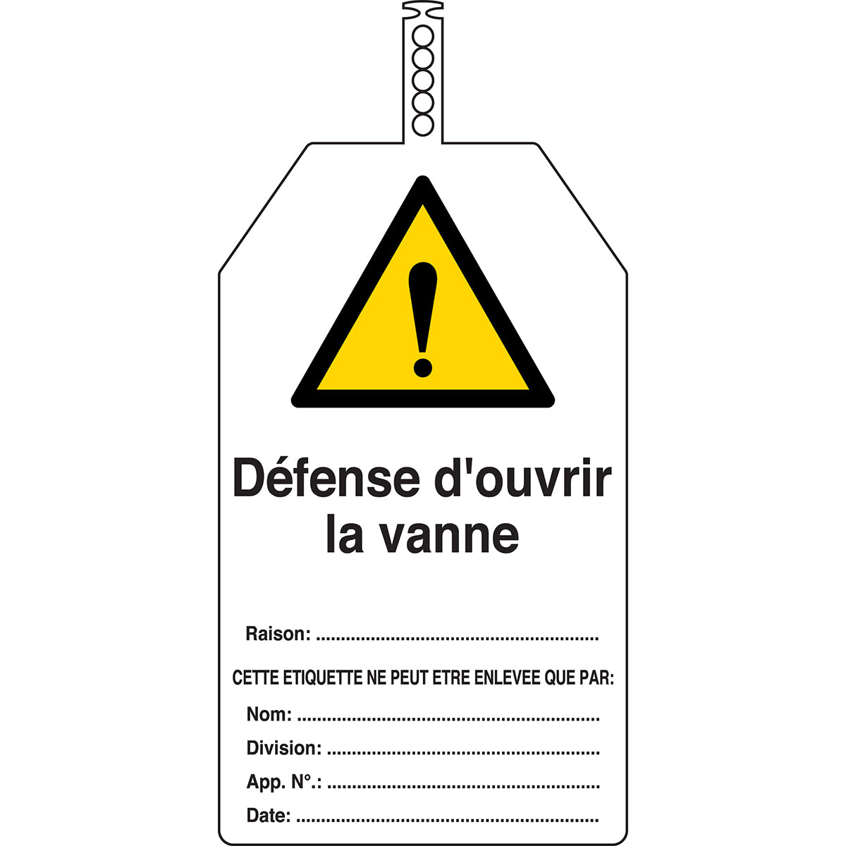 Plaquettes de sécurité (produit francophone)