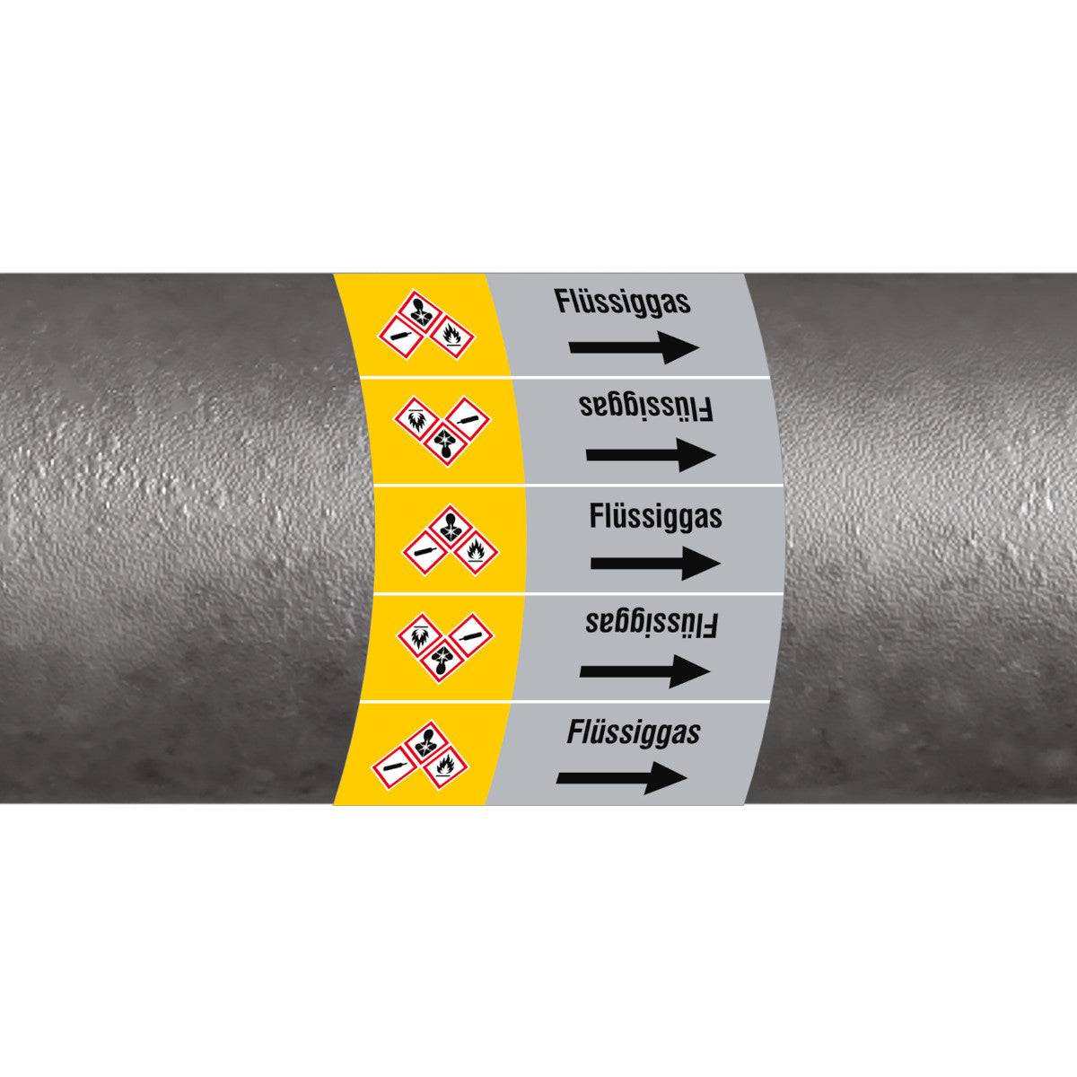 ISO 20560 Rohrmarkierer - Gas