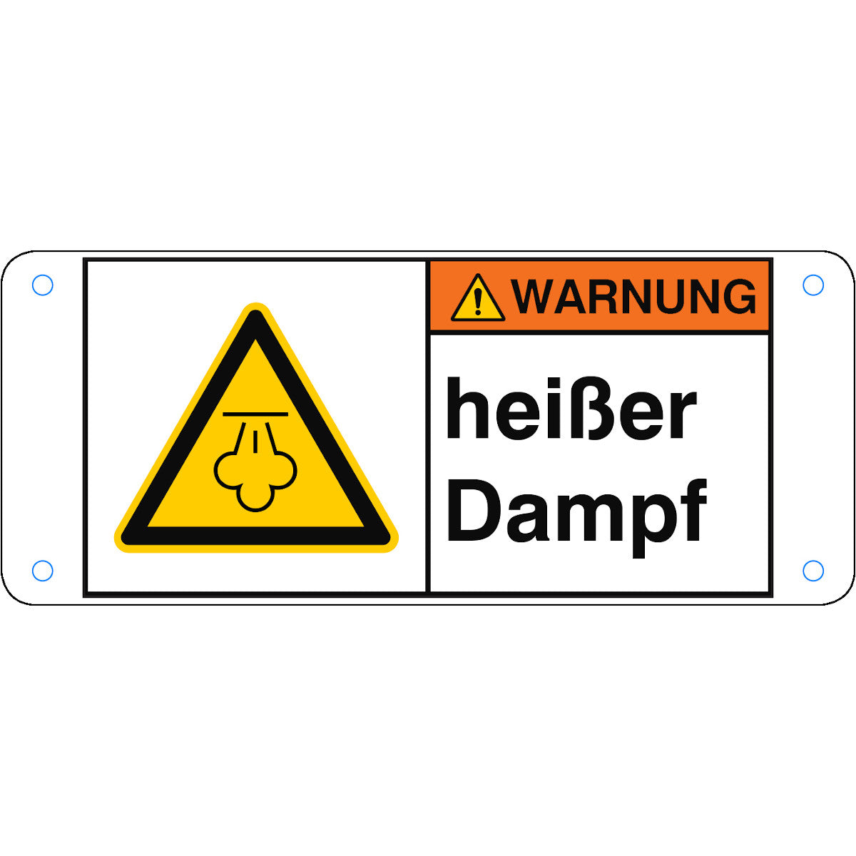 ISO-Sicherheitsschild - Warnung, heisser Dampf