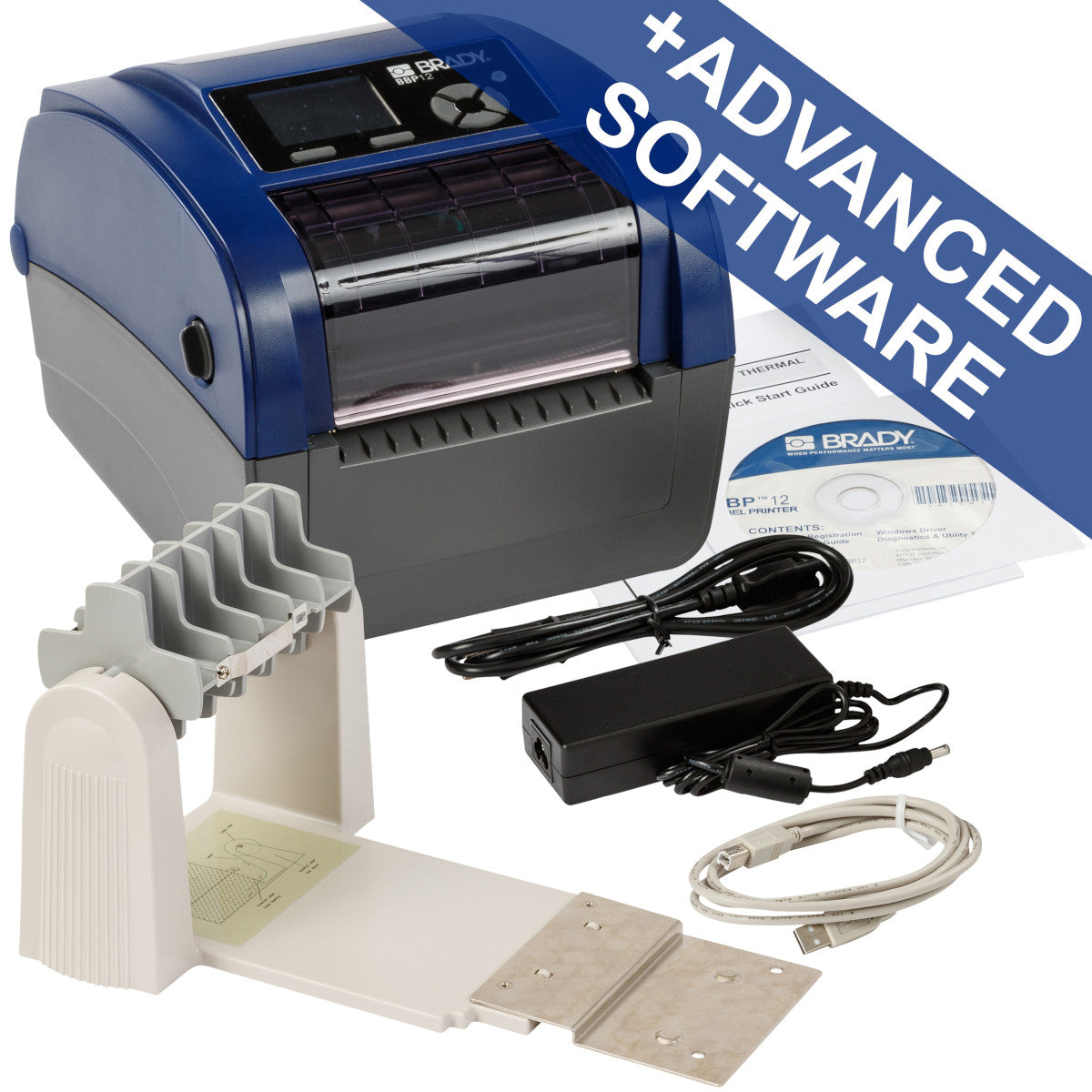 BBP12 Etikettendrucker 300 dpi - EU mit Rollenhalter und Brady Workstation-Suite