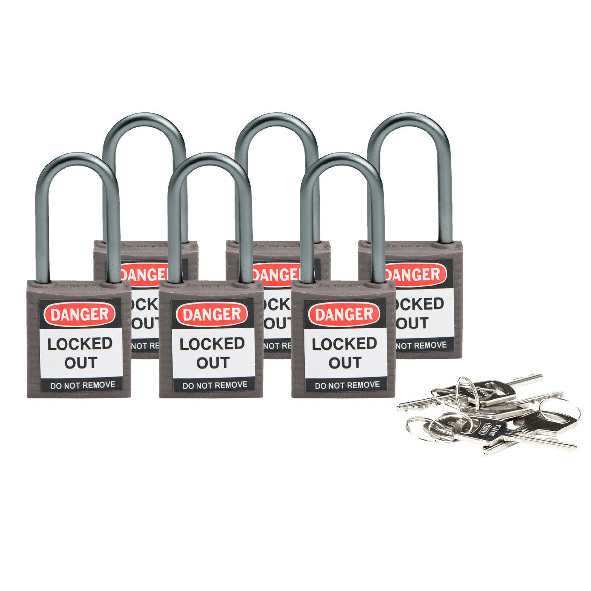 Cadenas de sécurité compacts Brady avec anse de 38 mm - Clés différentes