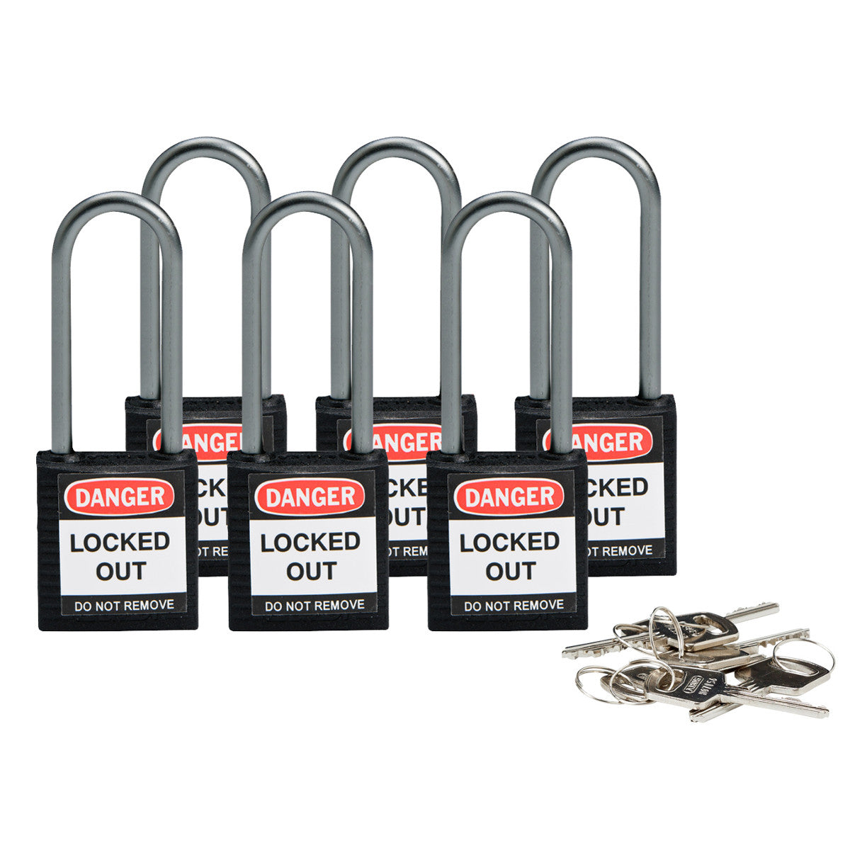 Cadenas de sécurité compacts Brady avec anse de 50 mm - Clés différentes
