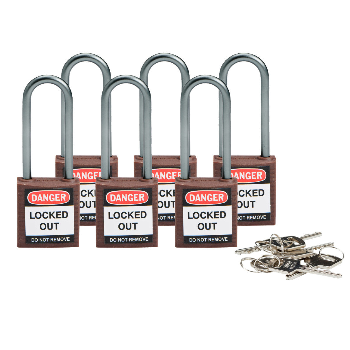 Cadenas de sécurité compacts Brady avec anse de 50 mm - Clés différentes