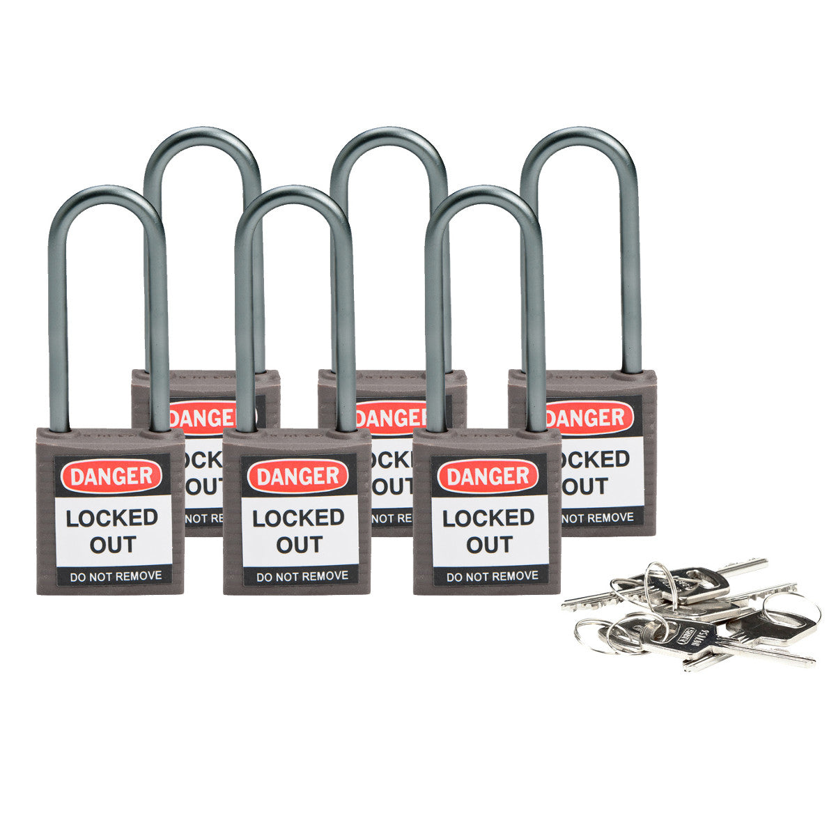 Cadenas de sécurité compacts Brady avec anse de 50 mm - Clés différentes