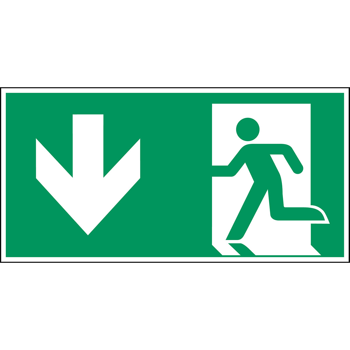 Notausgang (links) – Sicherheitsschild