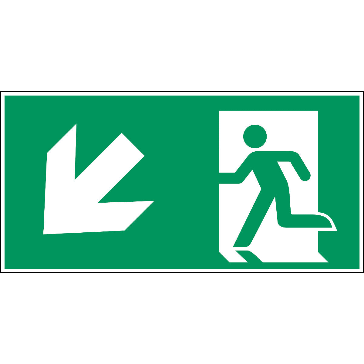 Notausgang (links) – ISO 7010