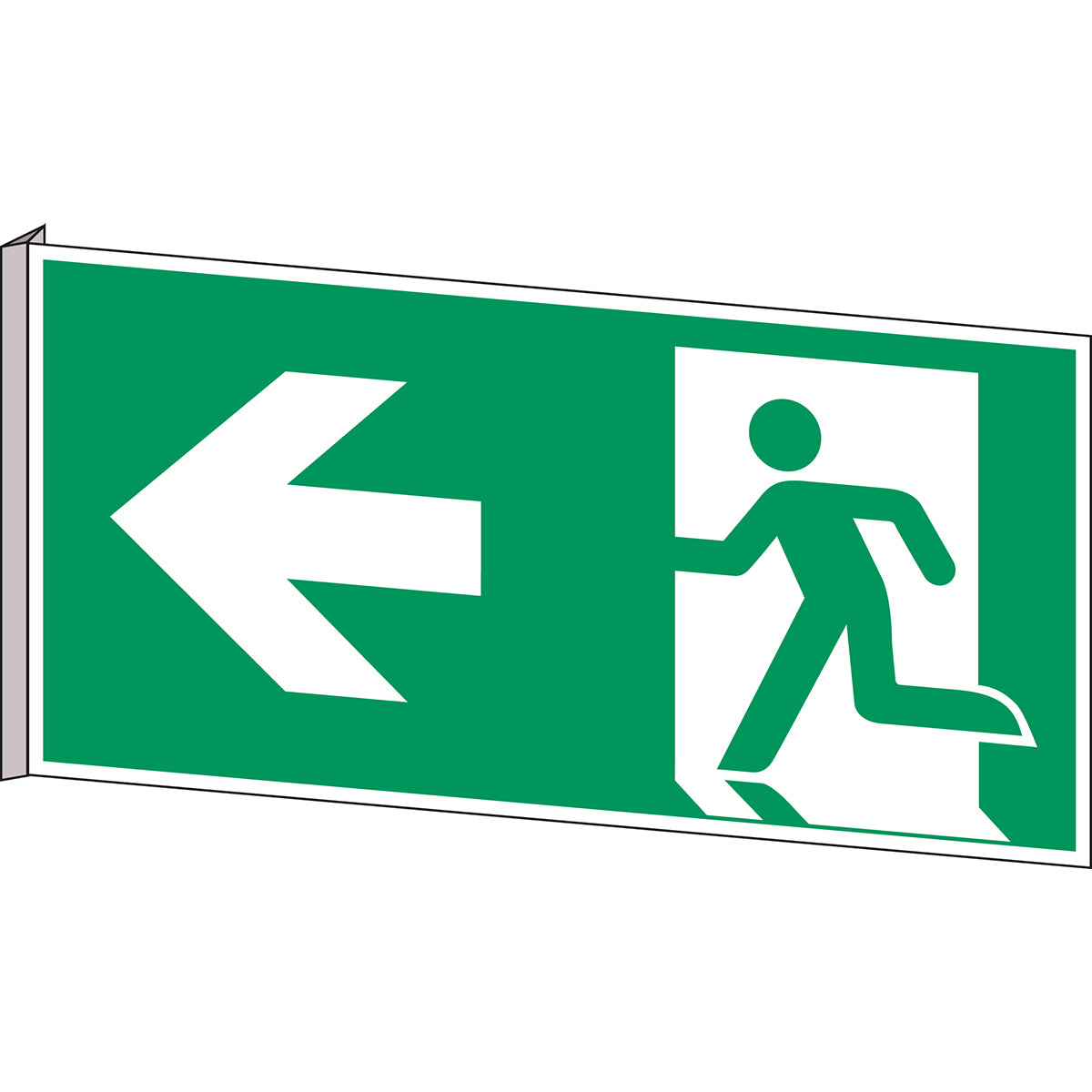 Notausgang (links) – ISO 7010