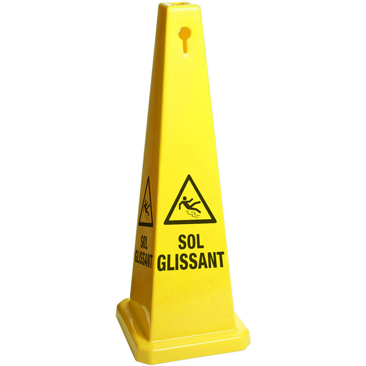 Cône jaune, « Sol glissant » 63 cm (produit francophone)