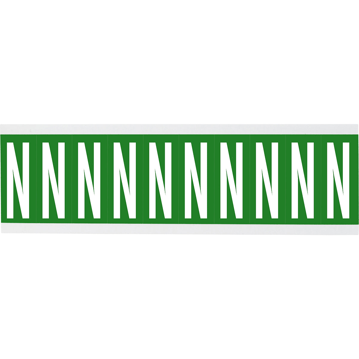 Numbers or letters on card - 22 x 38 mm White/Green - N
