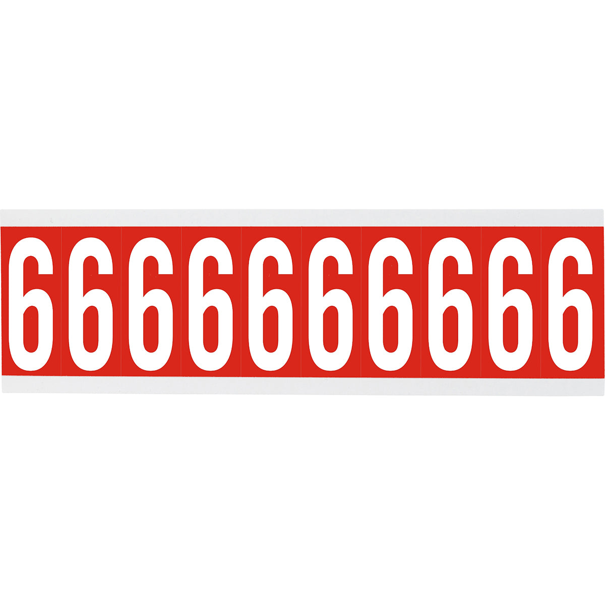 Zahlen oder Buchstaben auf Karte - 22 x 38 mm Weiss/Rot - 6