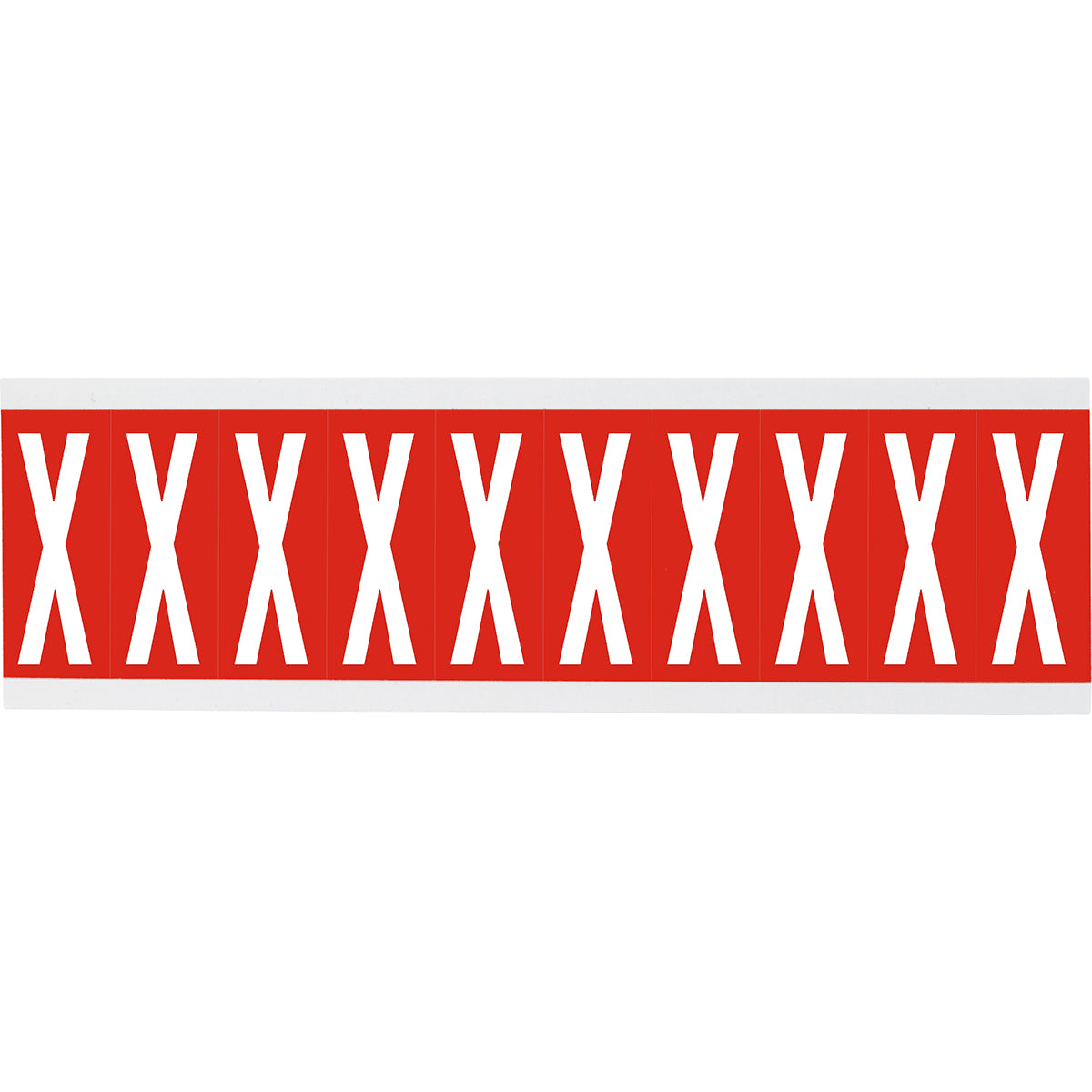 Zahlen oder Buchstaben auf Karte - 22 x 38 mm Weiss/Rot - X