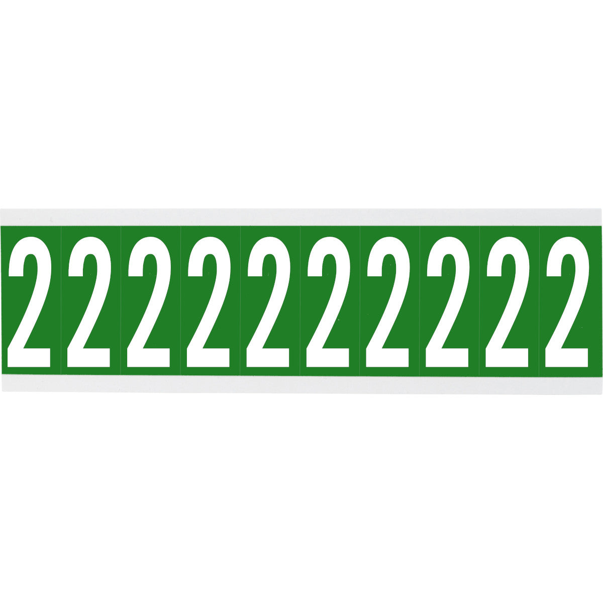 Numbers or letters on card - 22 x 57 mm White/Green - 2