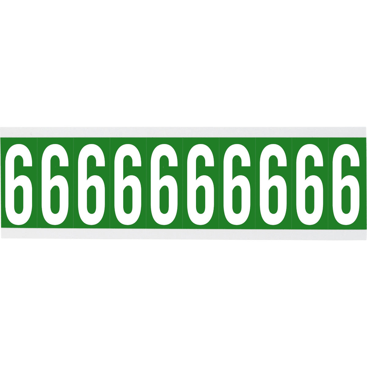 Zahlen oder Buchstaben auf Karte - 22 x 57 mm Weiss/Grün - 6