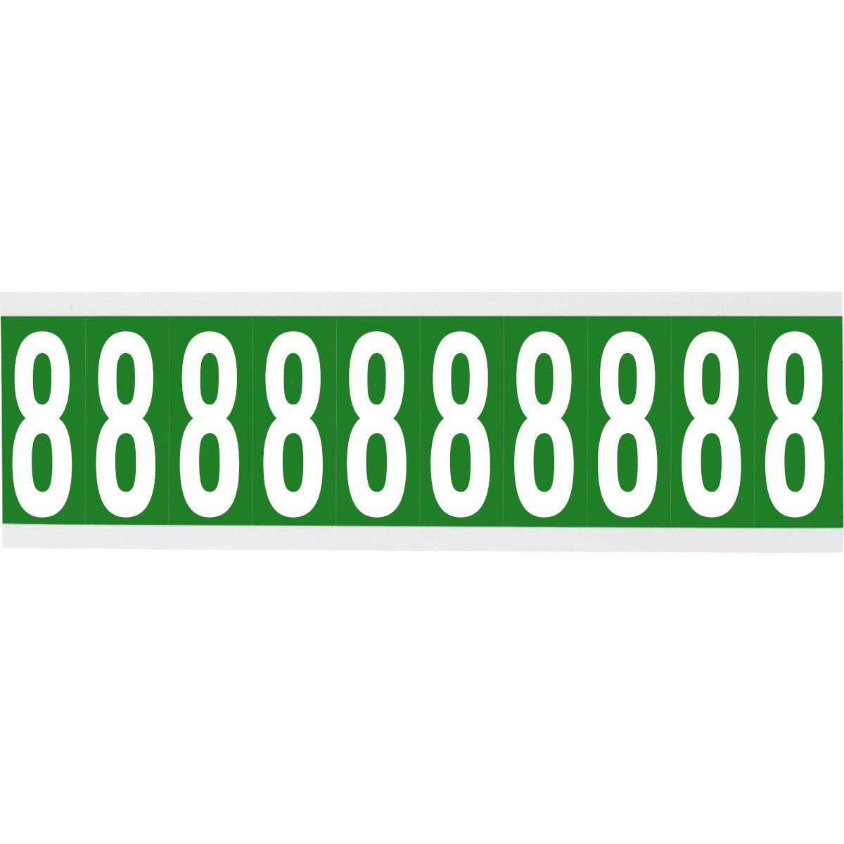Zahlen oder Buchstaben auf Karte - 22 x 57 mm Weiss/Grün - 8