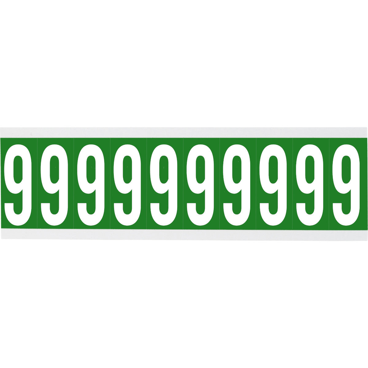 Zahlen oder Buchstaben auf Karte - 22 x 57 mm Weiss/Grün - 9