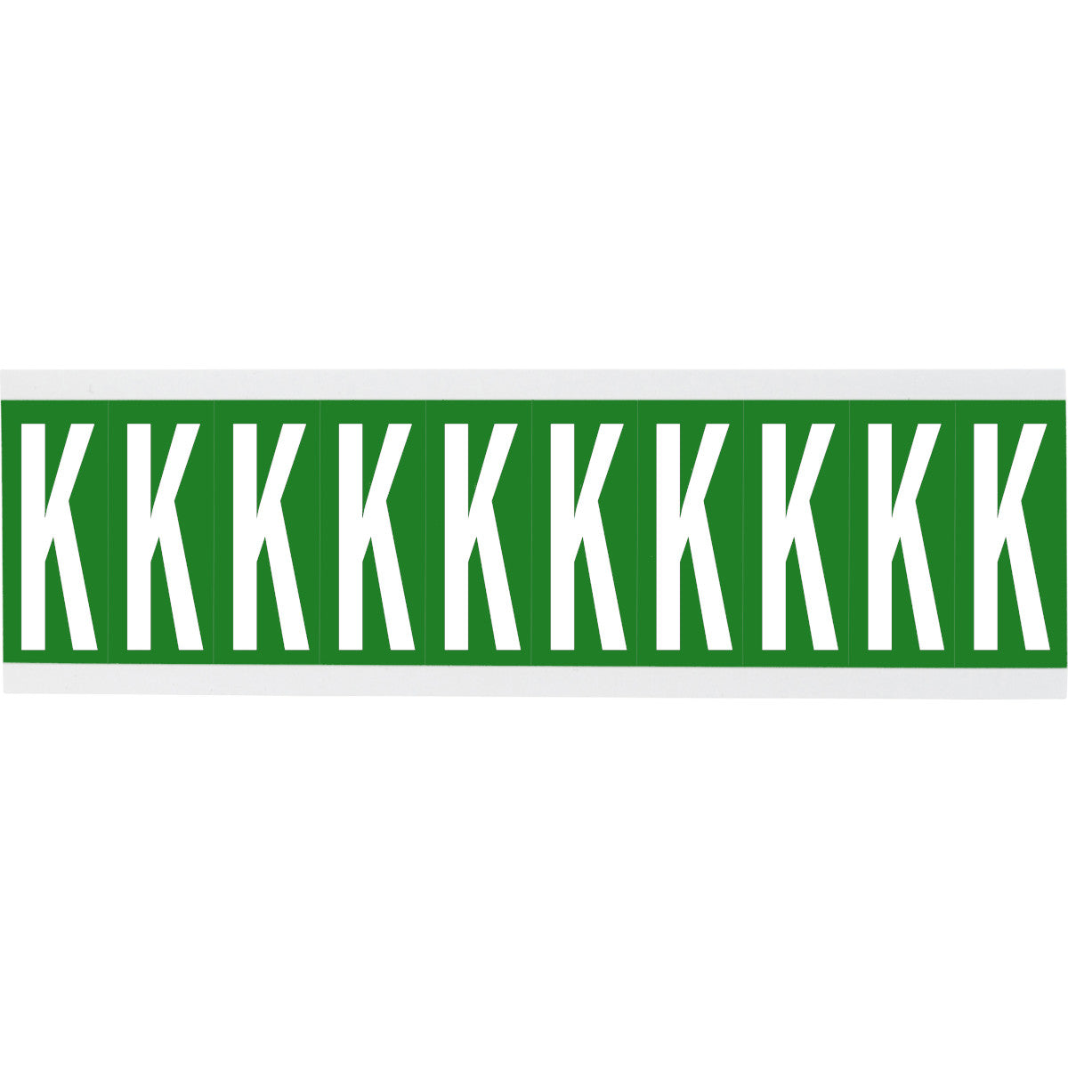 Zahlen oder Buchstaben auf Karte - 22 x 57 mm Weiss/Grün - K
