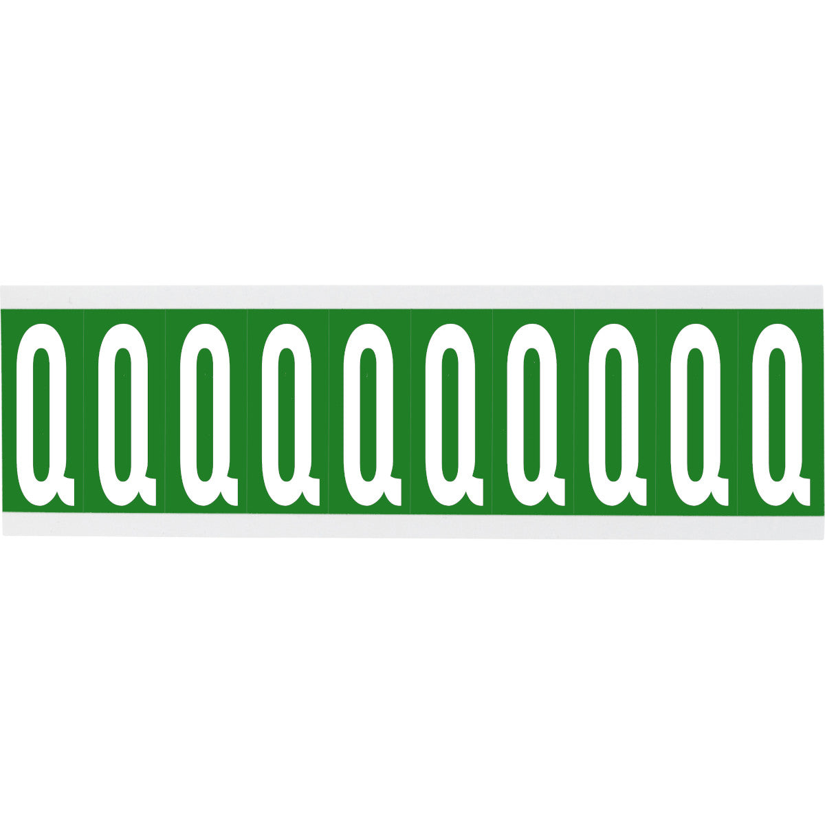 Numbers or letters on card - 22 x 57 mm White/Green - Q