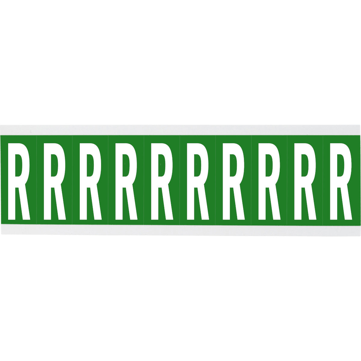 Numbers or letters on card - 22 x 57 mm White/Green - R