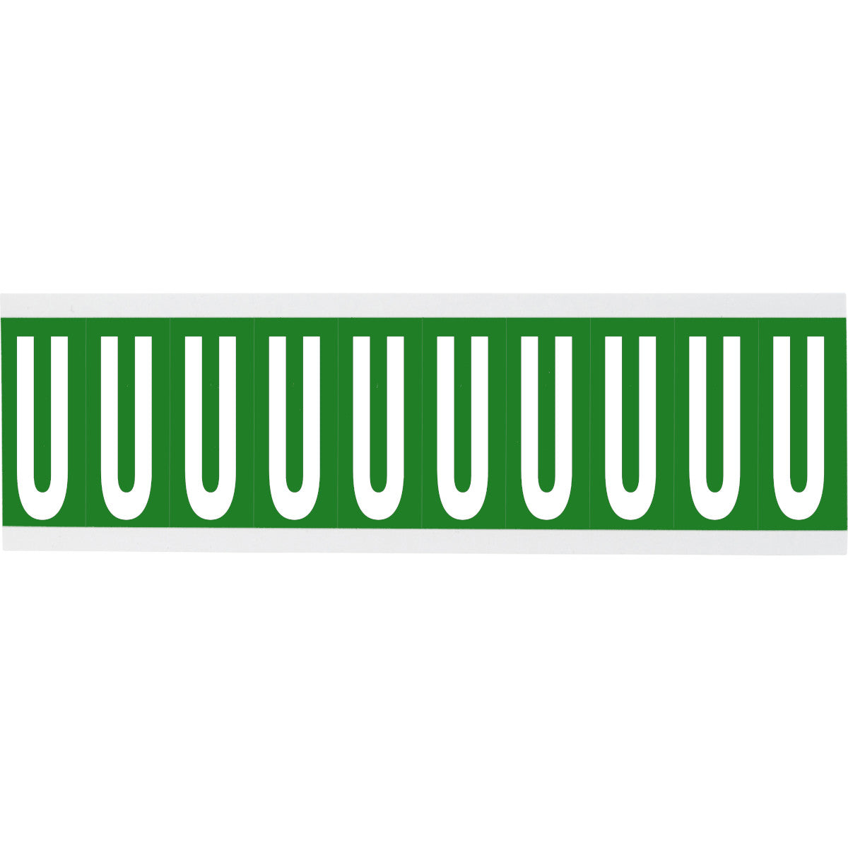 Numbers or letters on card - 22 x 57 mm White/Green - U