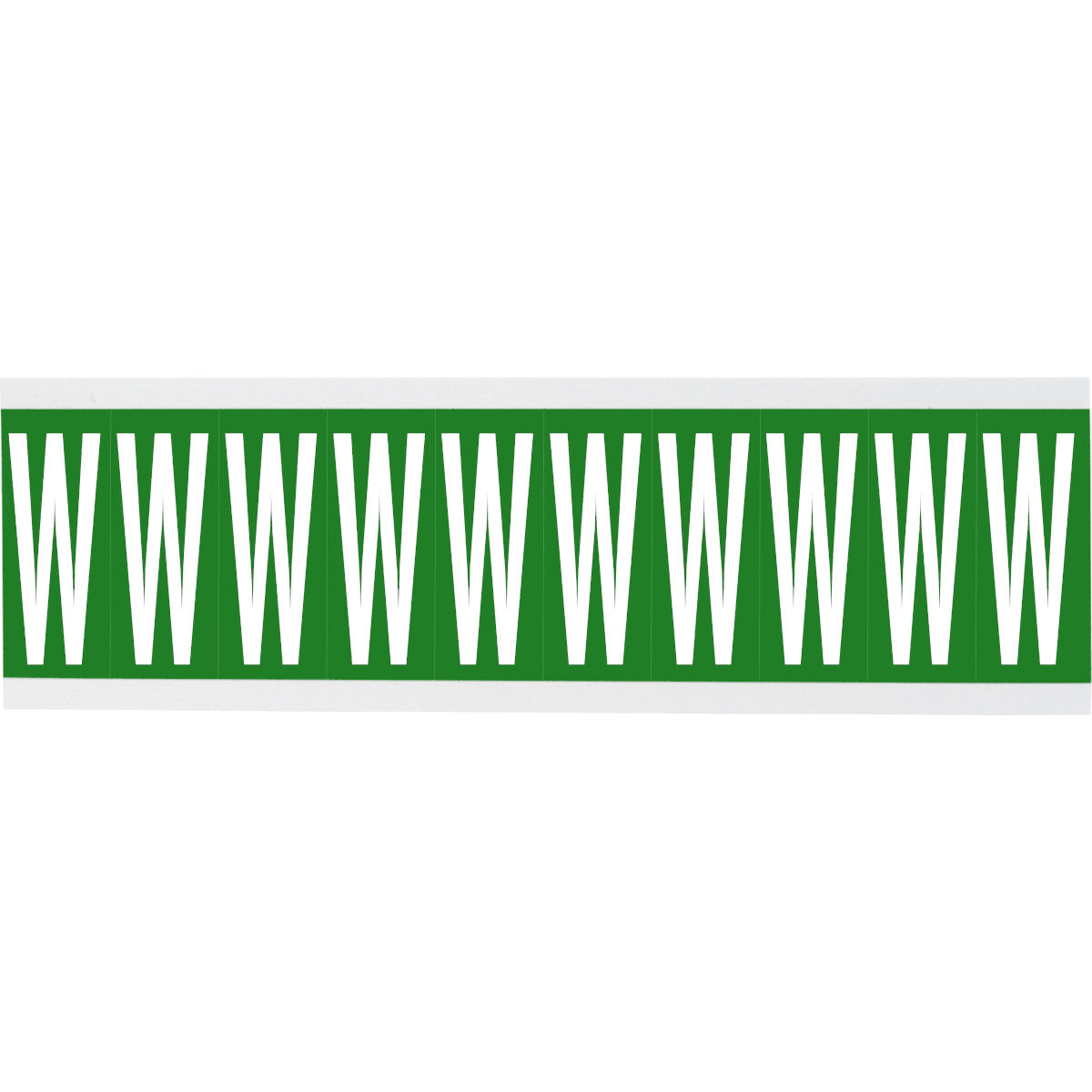 Chiffres ou lettres sur carte - 22 x 57 mm Blanc/Vert - W