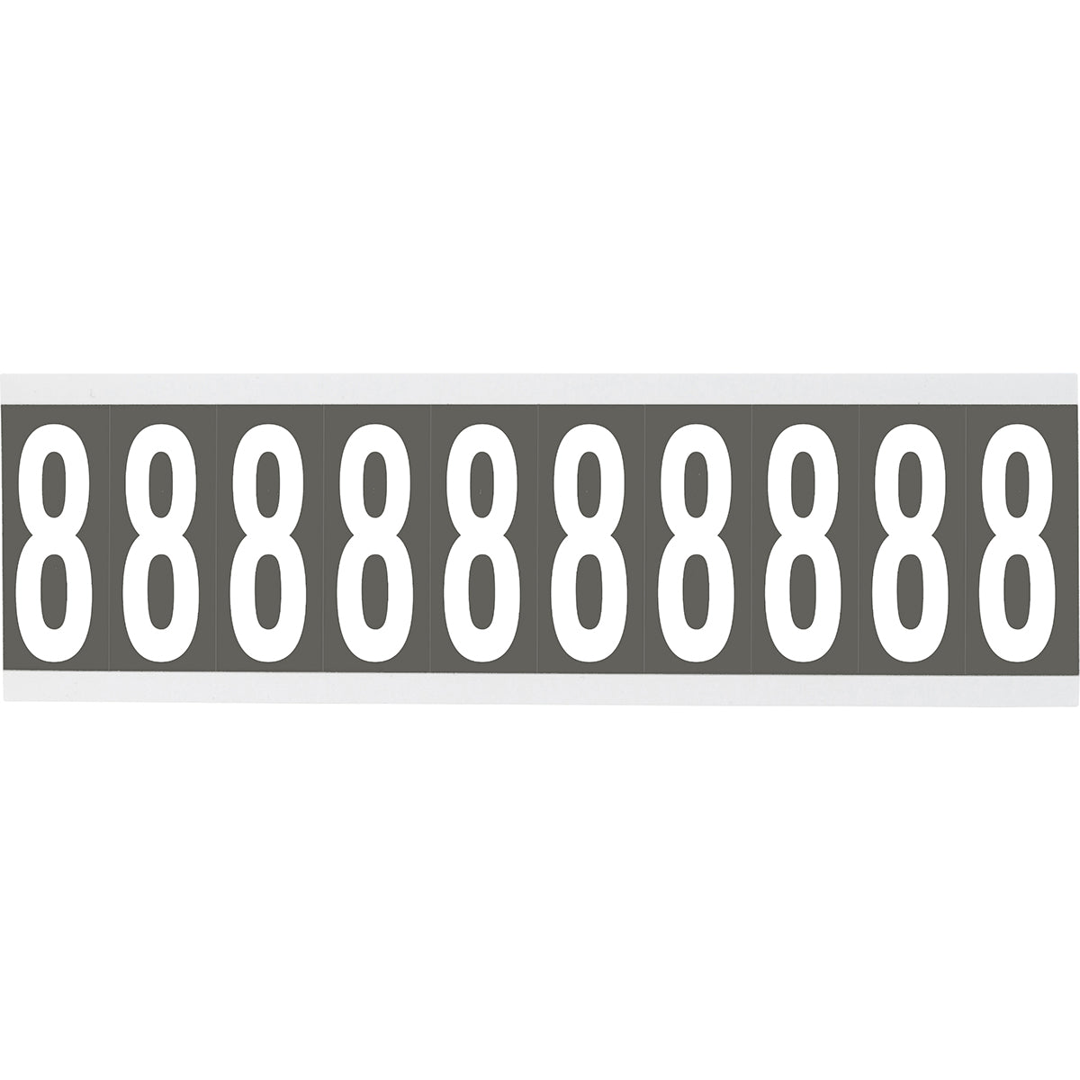 Numbers or letters on card - 22 x 57 mm White/Grey - 8