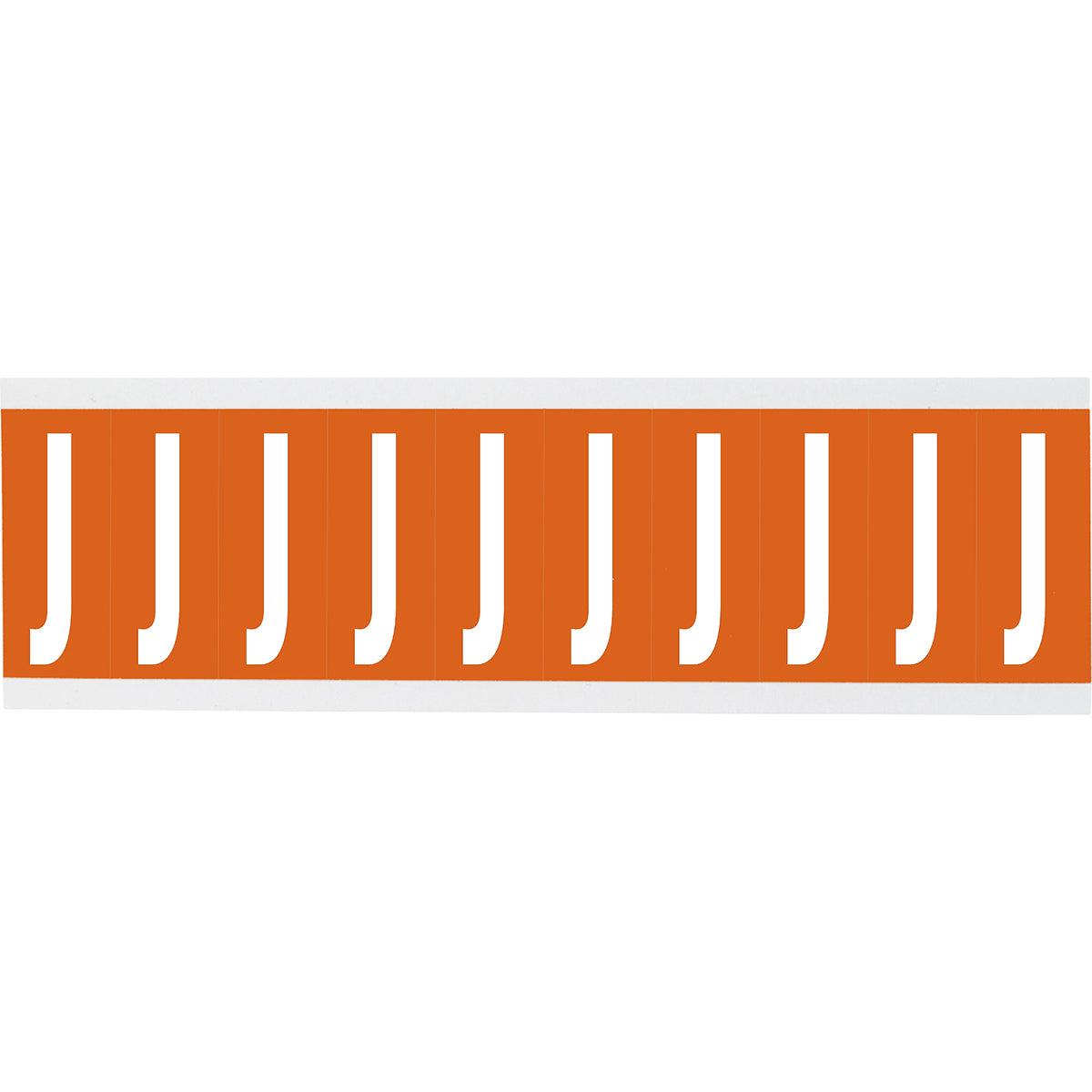 Zahlen oder Buchstaben auf Karte - 22 x 57 mm Weiss/Orange - J
