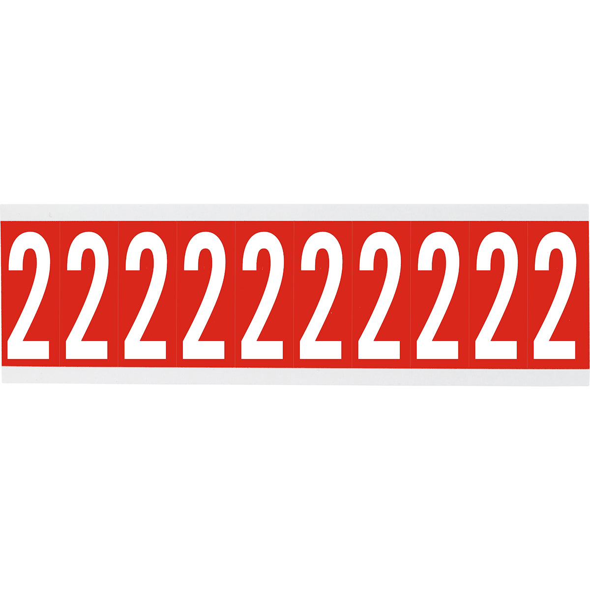 Zahlen oder Buchstaben auf Karte - 22 x 57 mm Weiss/Rot - 2