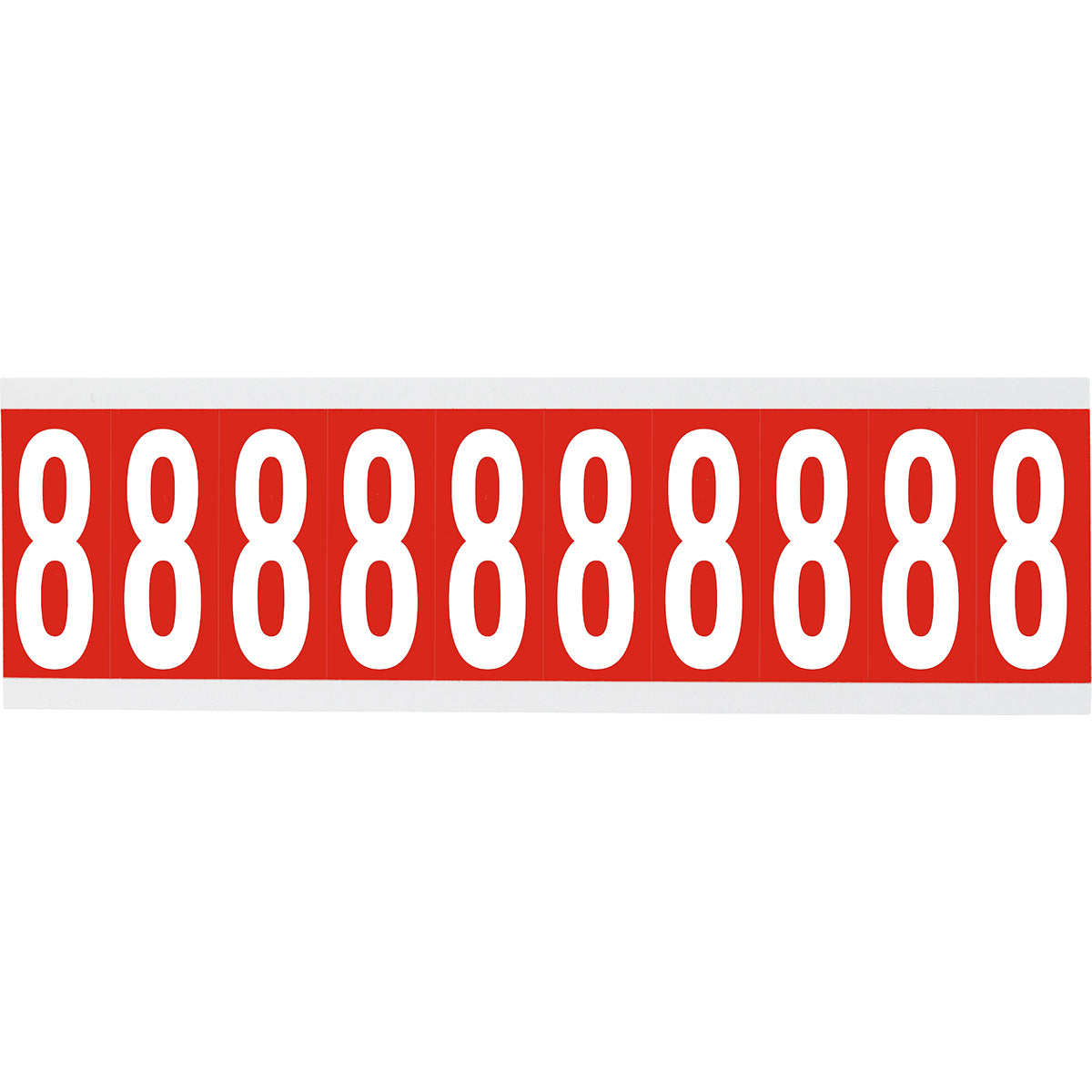 Zahlen oder Buchstaben auf Karte - 22 x 57 mm Weiss/Rot - 8